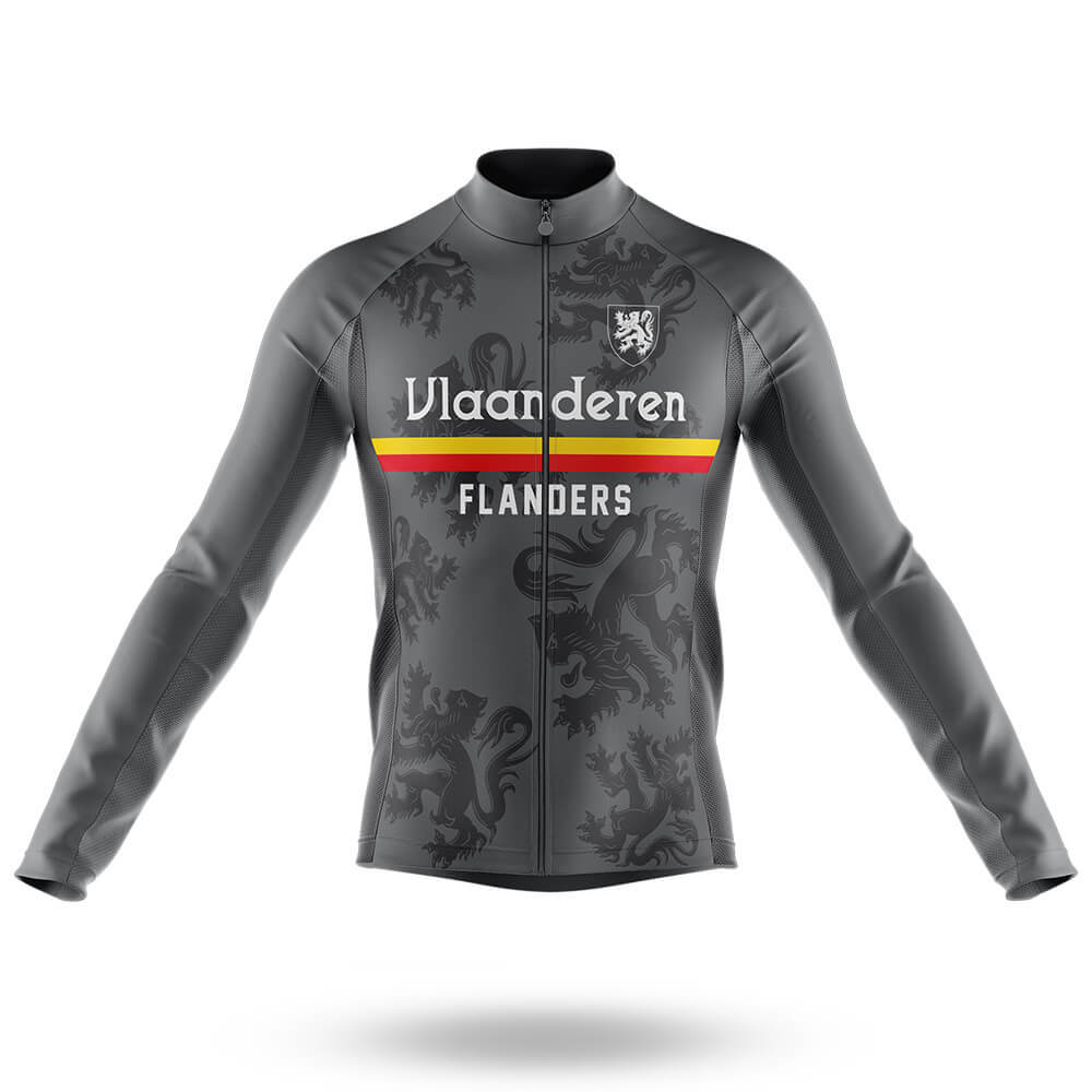 Vlaanderen (Flanders) - Grey - Men's Cycling Kit-Long Sleeve Jersey-Global Cycling Gear