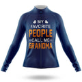 Call Me Grandma - Navy - Women Cycling Kit-Long Sleeve Jersey-Global Cycling Gear