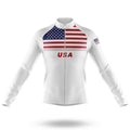 USA S12 - White - Men's Cycling Kit-Long Sleeve Jersey-Global Cycling Gear