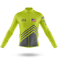 USA S4 Lime Green - Men's Cycling Kit-Long Sleeve Jersey-Global Cycling Gear