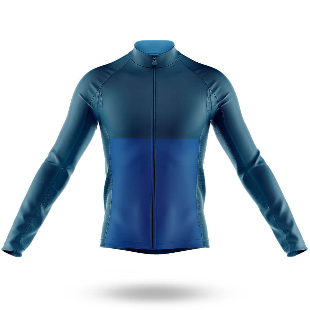 Simple Blue - Men's Cycling Kit-Long Sleeve Jersey-Global Cycling Gear