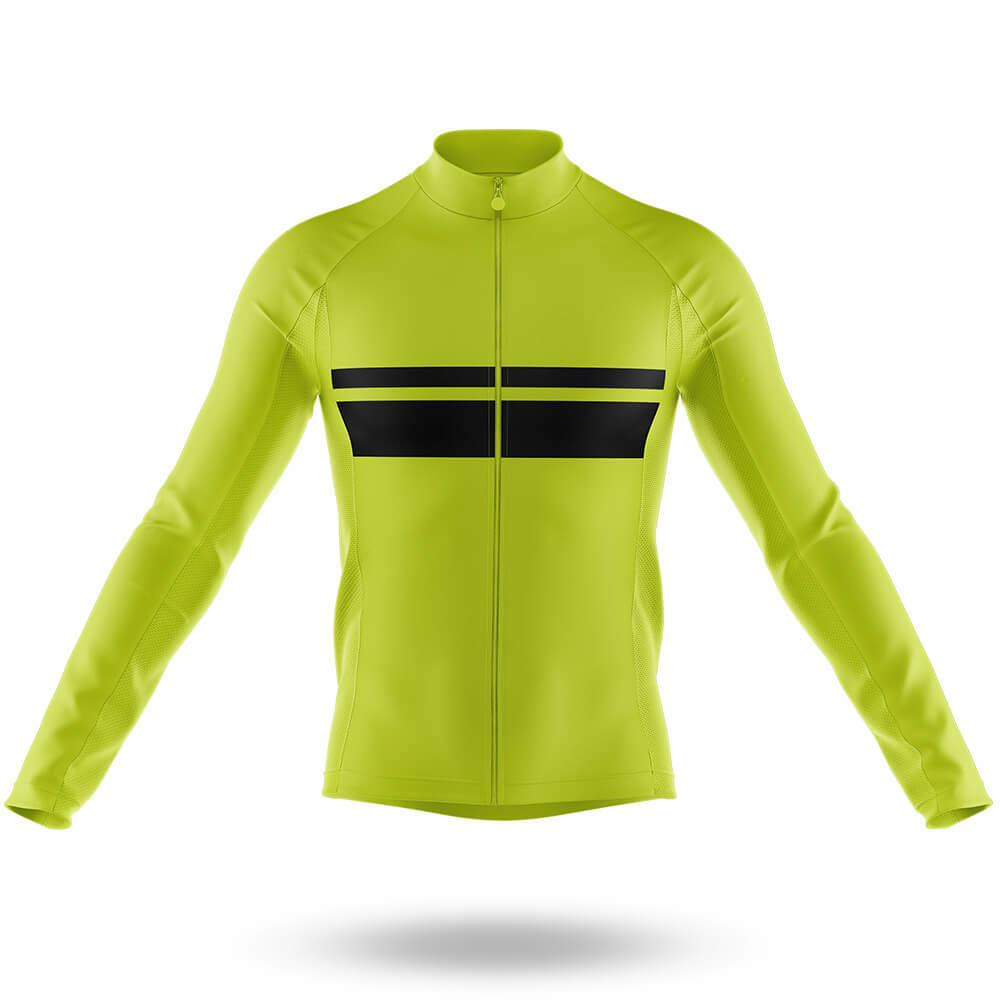 Classic Stripe - Lime Green - Men's Cycling Kit-Long Sleeve Jersey-Global Cycling Gear