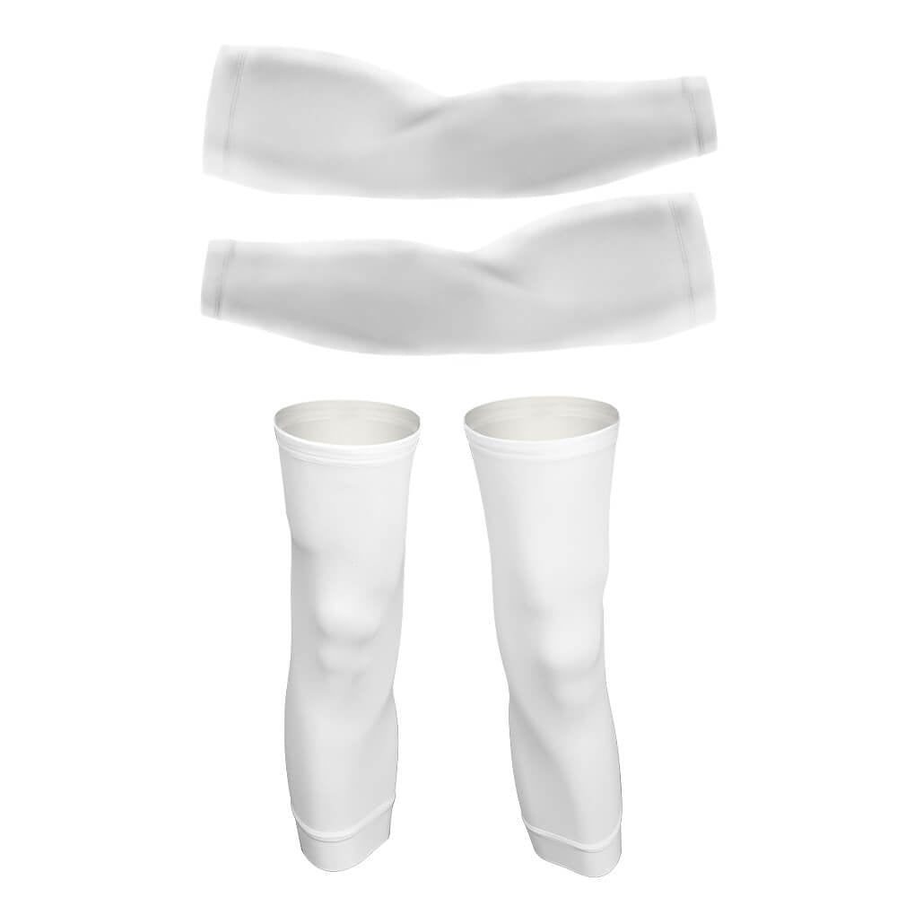 White - Arm And Leg Sleeves-S-Global Cycling Gear