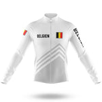 Belgien S5 White - Men's Cycling Kit-Long Sleeve Jersey-Global Cycling Gear