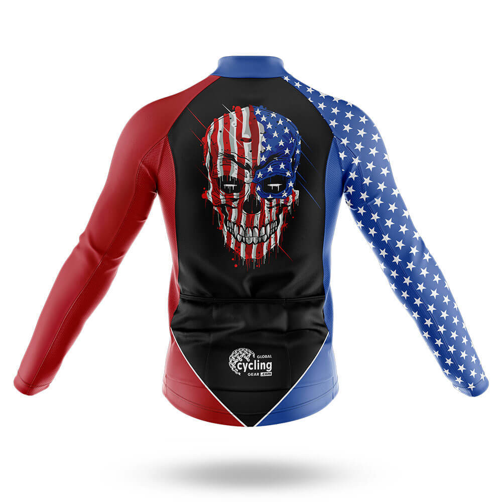 USA Flag Skull V2 - Men's Cycling Kit-Full Set-Global Cycling Gear