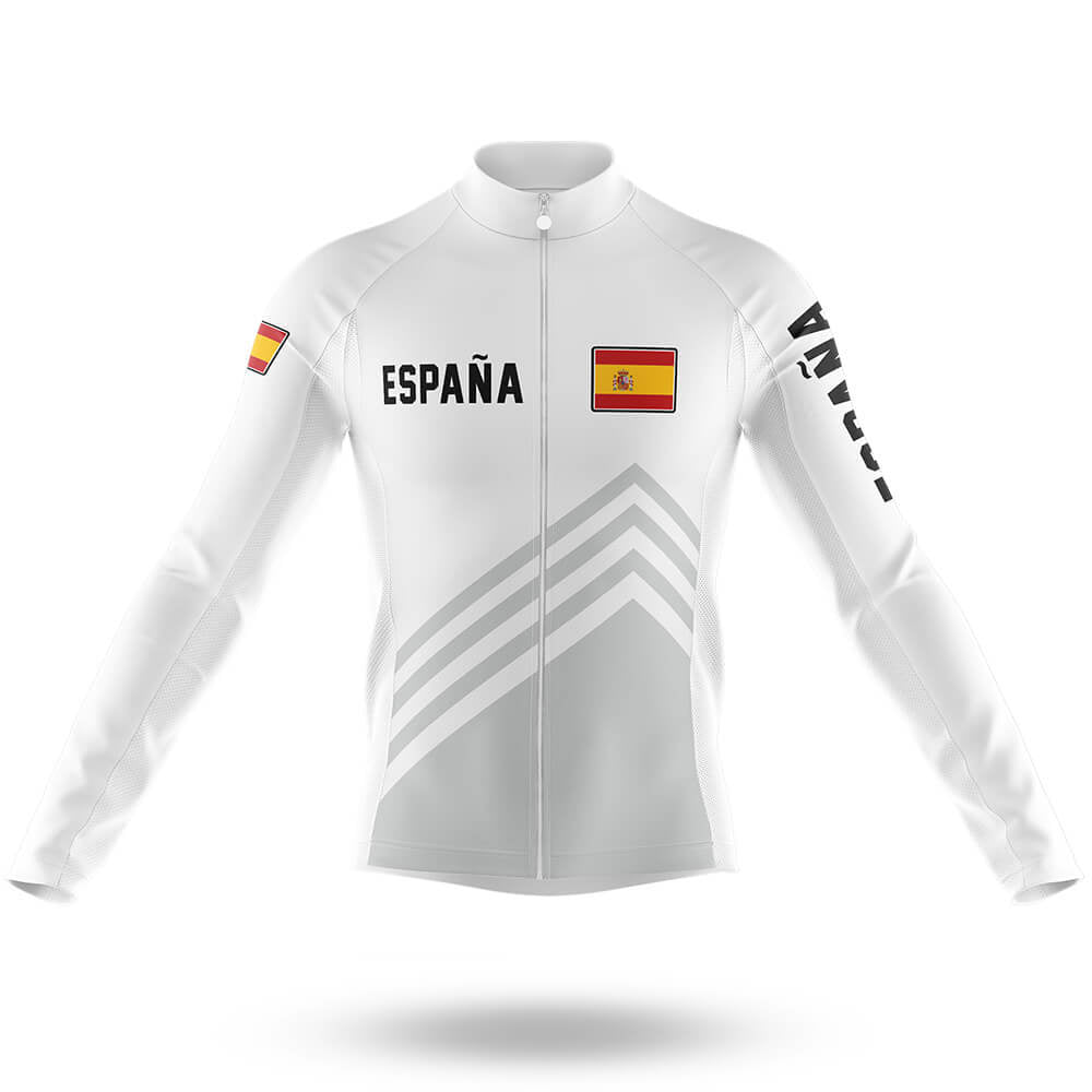España S5 White - Men's Cycling Kit-Long Sleeve Jersey-Global Cycling Gear