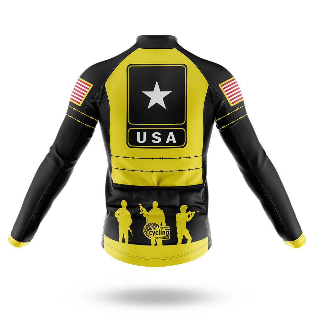 Black Yellow USA - Men's Cycling Kit-Full Set-Global Cycling Gear