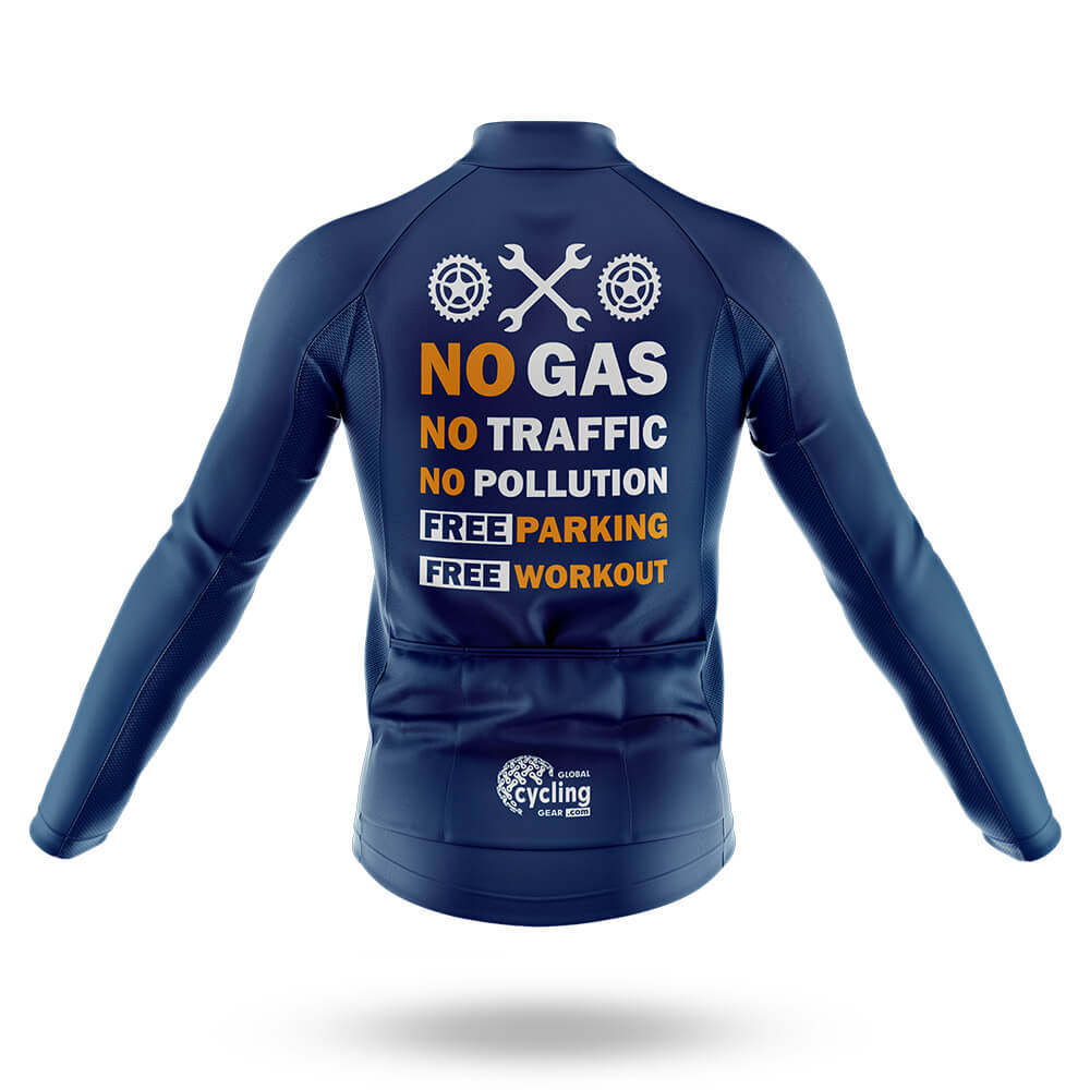 No Gas - Navy - Men's Cycling Kit-Full Set-Global Cycling Gear