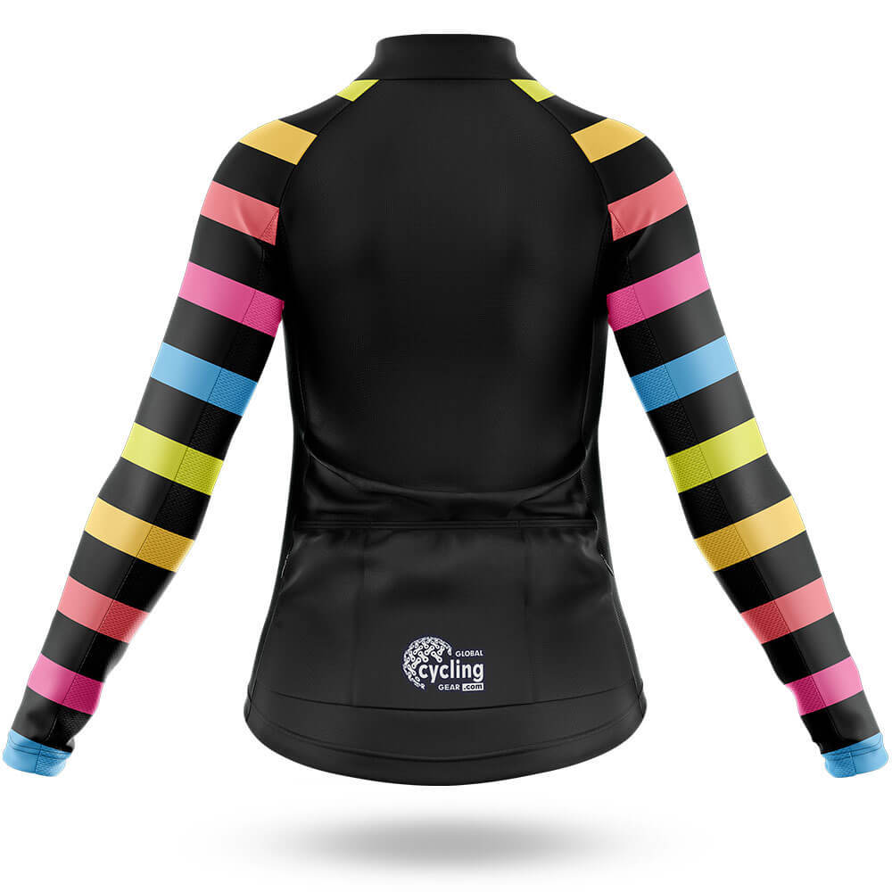Rainbow Stripes - Women's Cycling Kit-Full Set-Global Cycling Gear