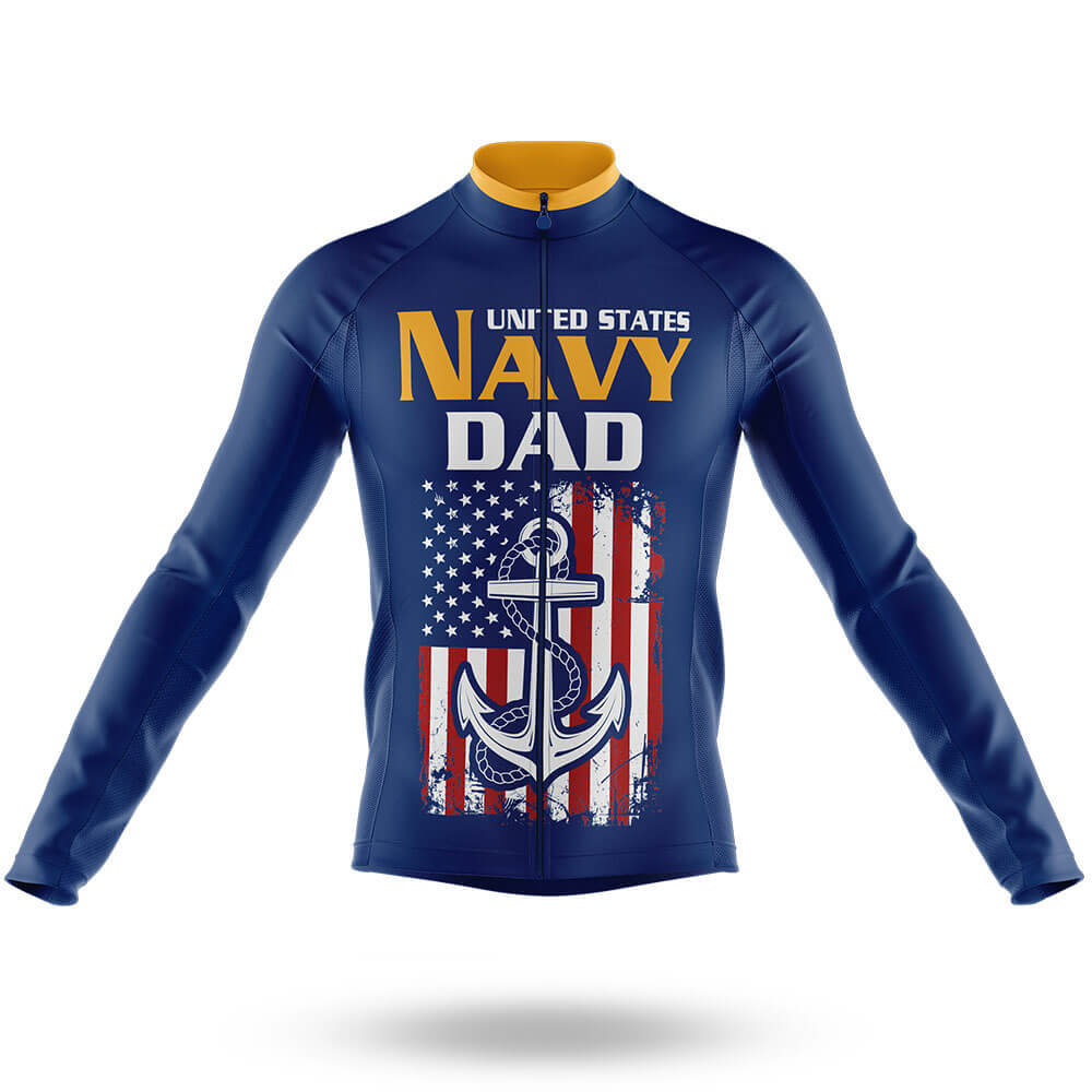 Navy Dad - Men's Cycling Kit-Long Sleeve Jersey-Global Cycling Gear