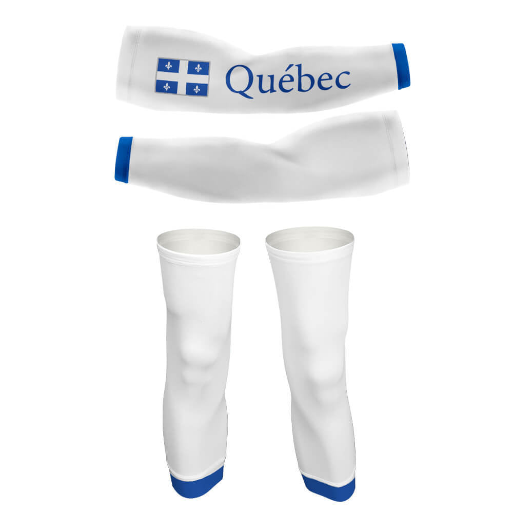 Quebec Flag - Arm And Leg Sleeves - Global Cycling Gear
