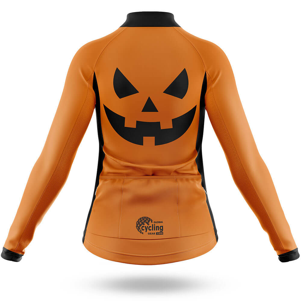 Pumpkin Face - Orange - Women - Cycling Kit-Full Set-Global Cycling Gear