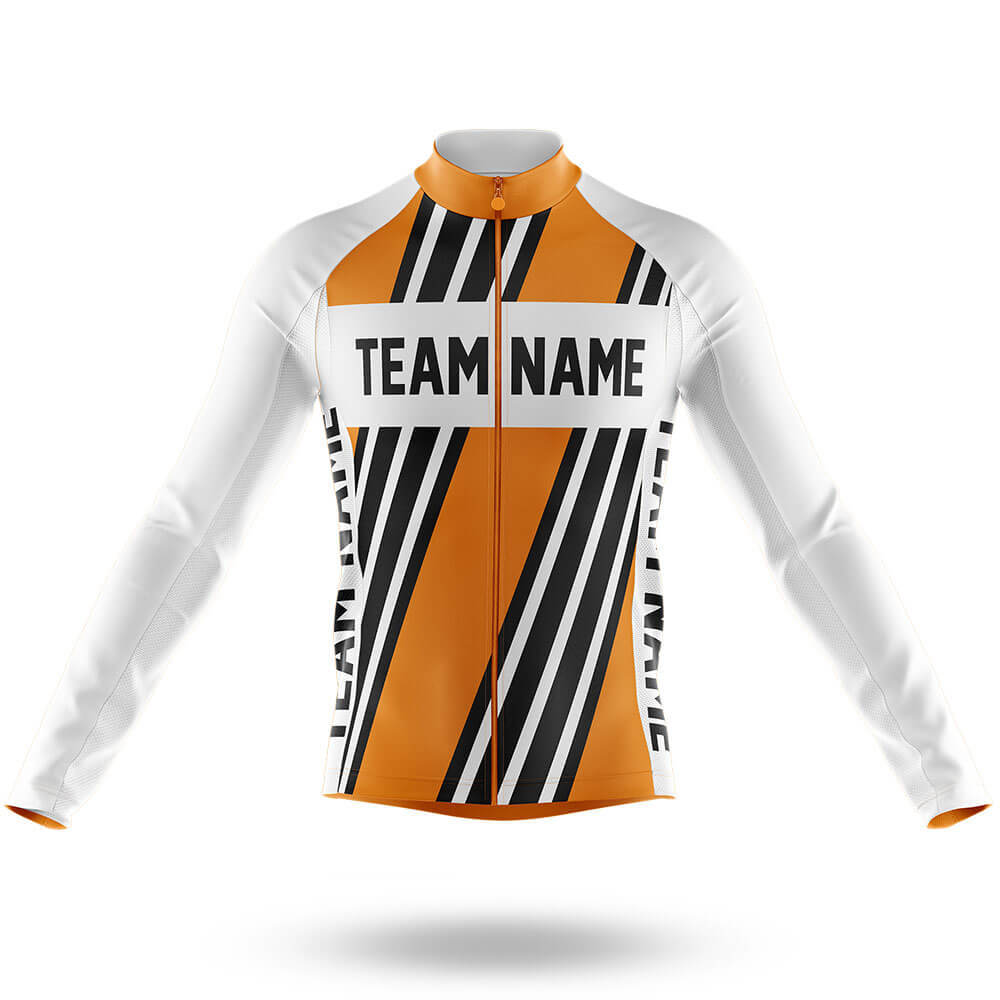Custom Team Name M5 Yellow - Men's Cycling Kit-Long Sleeve Jersey-Global Cycling Gear