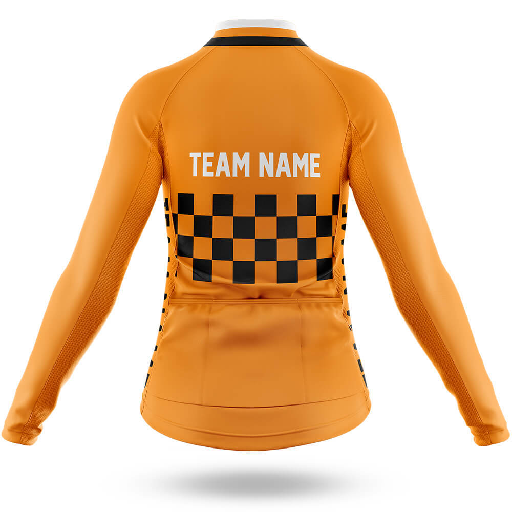 Custom Team Name M7 Orange - Women's Cycling Kit-Full Set-Global Cycling Gear