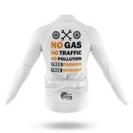 No Gas - White - Men's Cycling Kit-Full Set-Global Cycling Gear