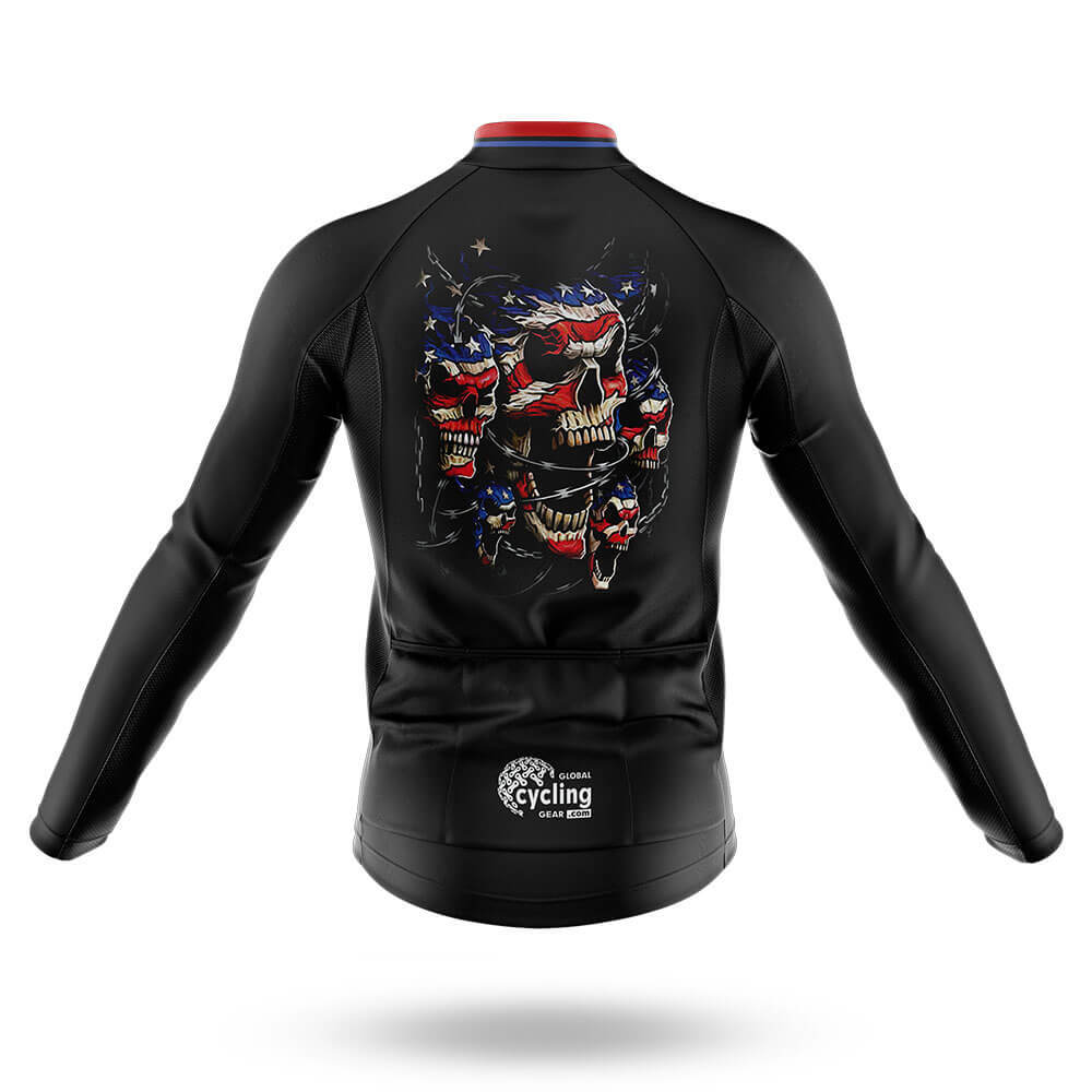 USA Flag Skull V3 - Men's Cycling Kit-Full Set-Global Cycling Gear