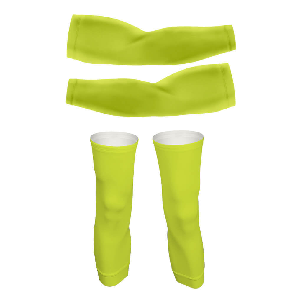 Lime Green - Arm And Leg Sleeves-S-Global Cycling Gear