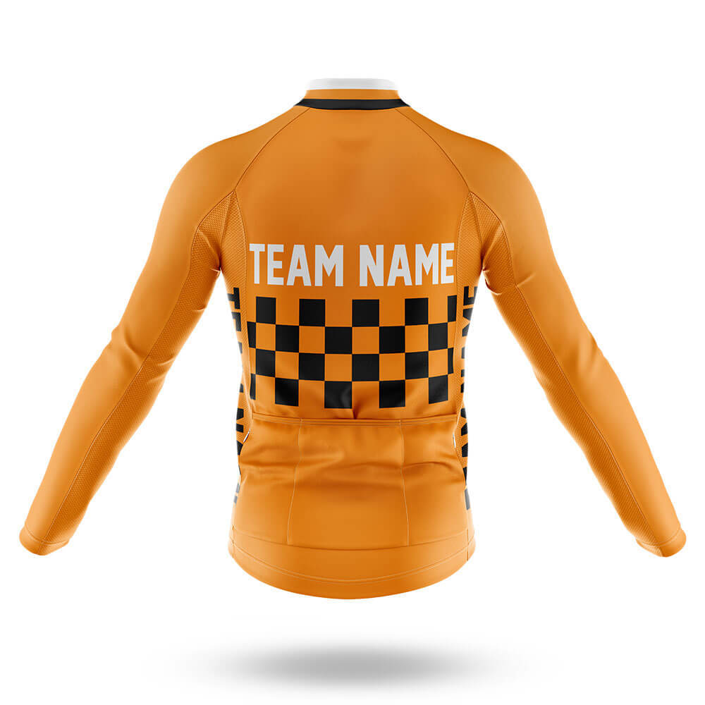 Custom Team Name M7 Orange - Men's Cycling Kit-Full Set-Global Cycling Gear