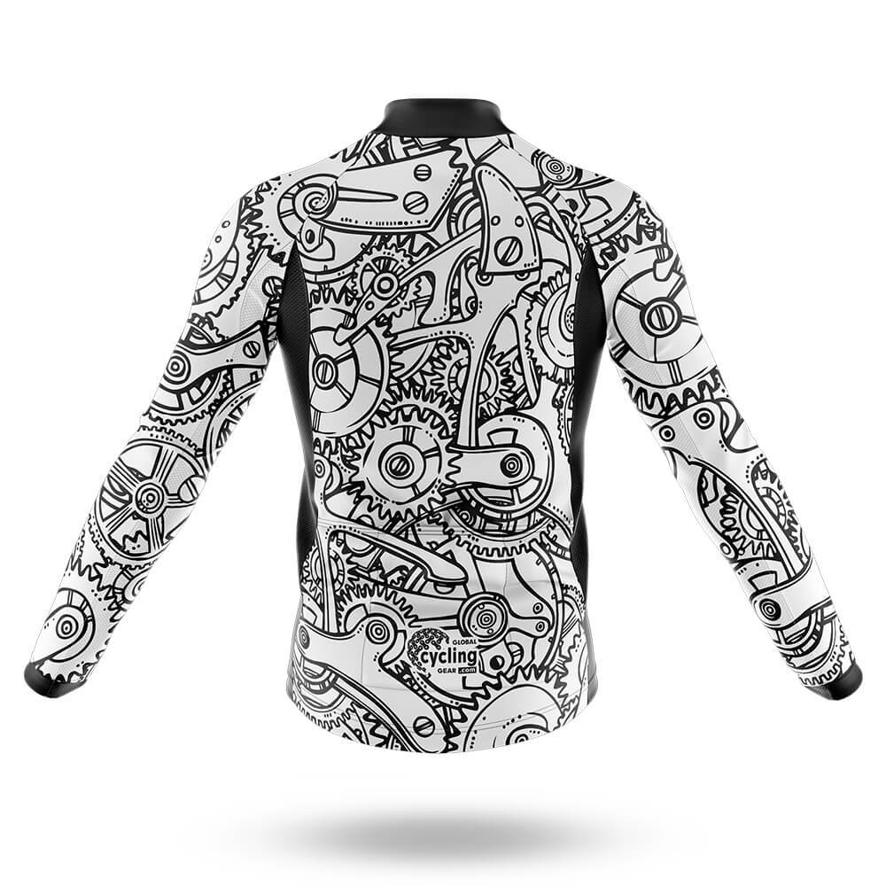 Black White Gears - Men's Cycling Kit-Full Set-Global Cycling Gear