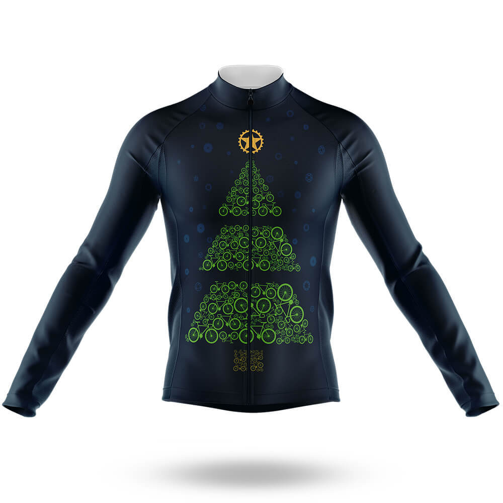 Bicycle Christmas Tree - Men's Cycling Kit-Long Sleeve Jersey-Global Cycling Gear