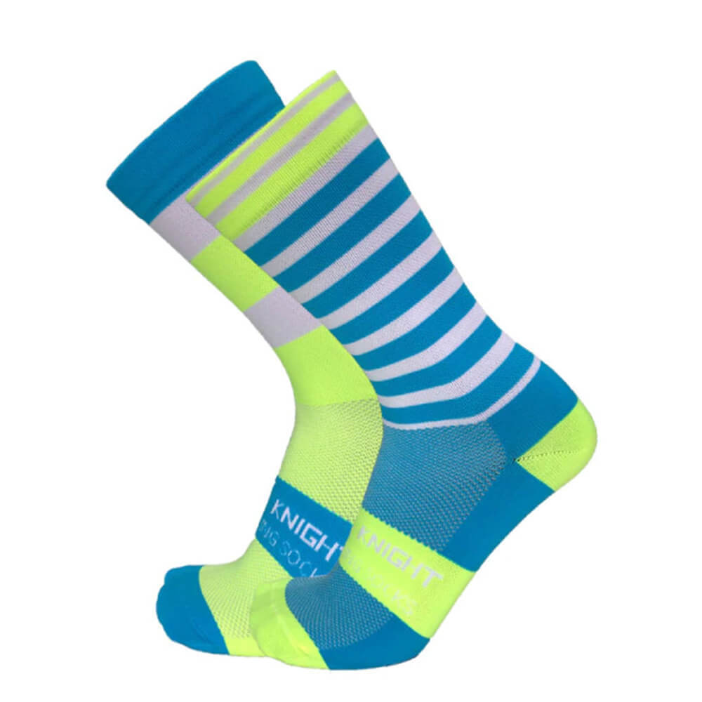 Blue Green Stripes Cycling Socks - Global Cycling Gear