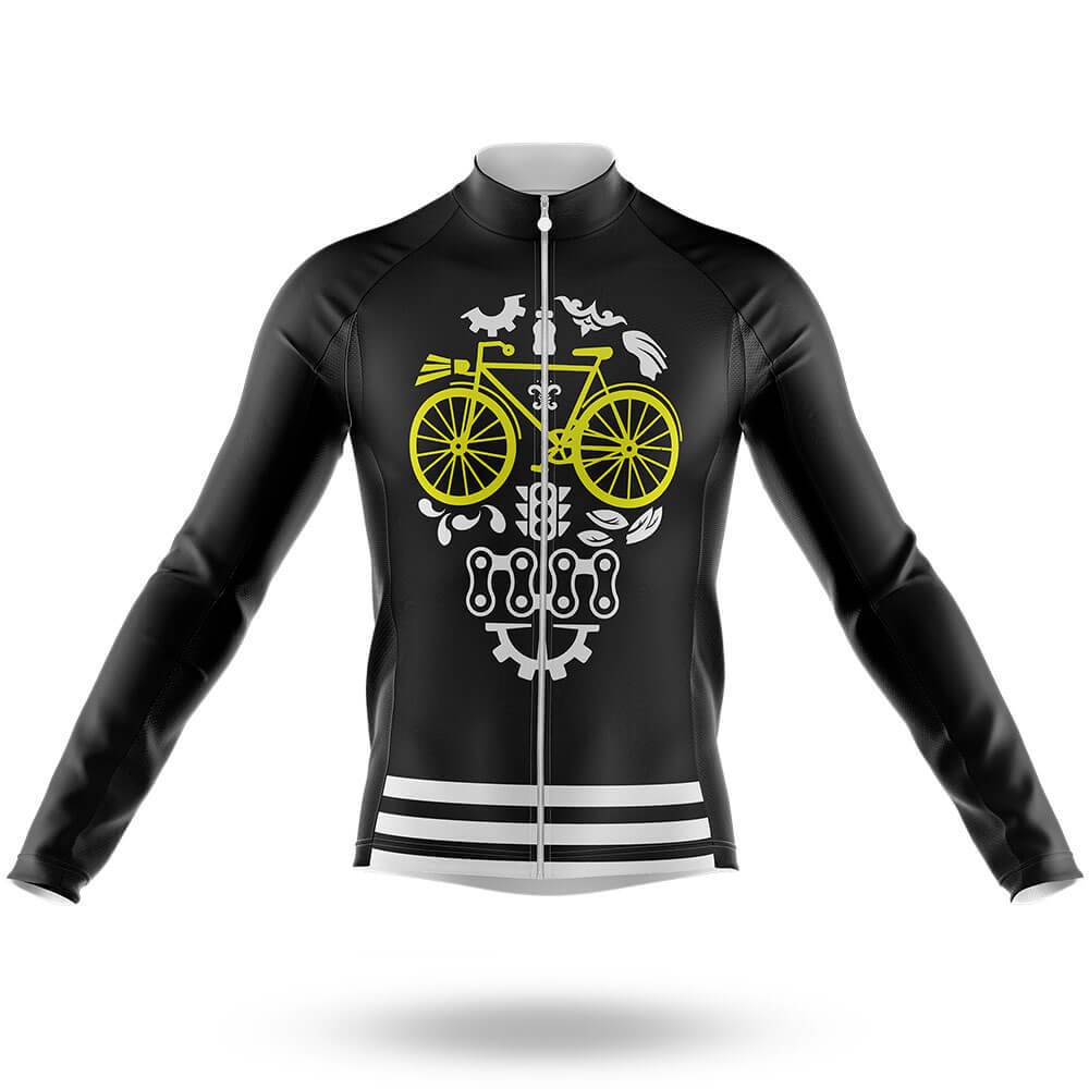 Cycling Parts Skull - Men's Cycling Kit-Long Sleeve Jersey-Global Cycling Gear