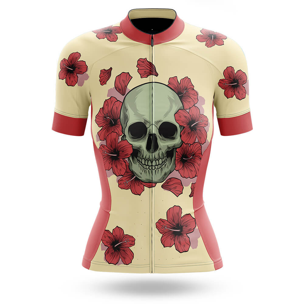 Flower Skull - Women - Cycling Kit-Jersey Only-Global Cycling Gear