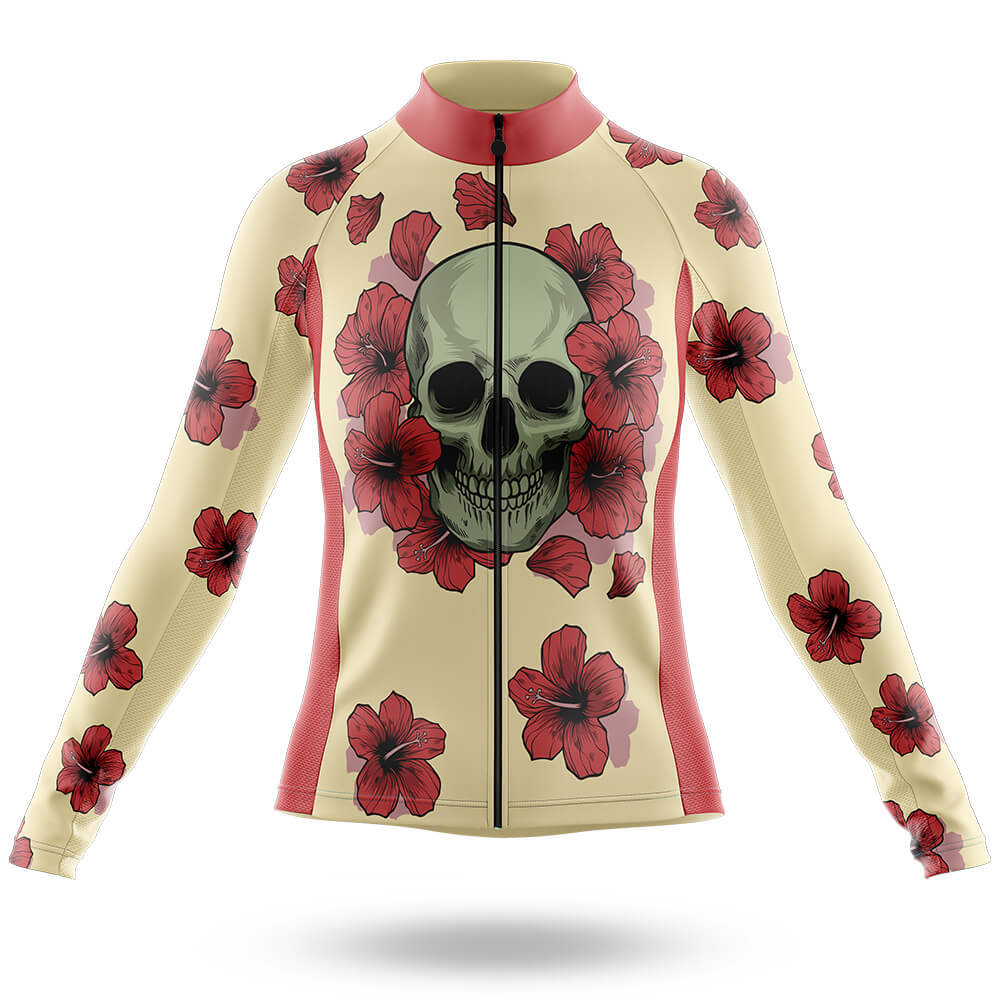 Flower Skull - Women - Cycling Kit-Long Sleeve Jersey-Global Cycling Gear