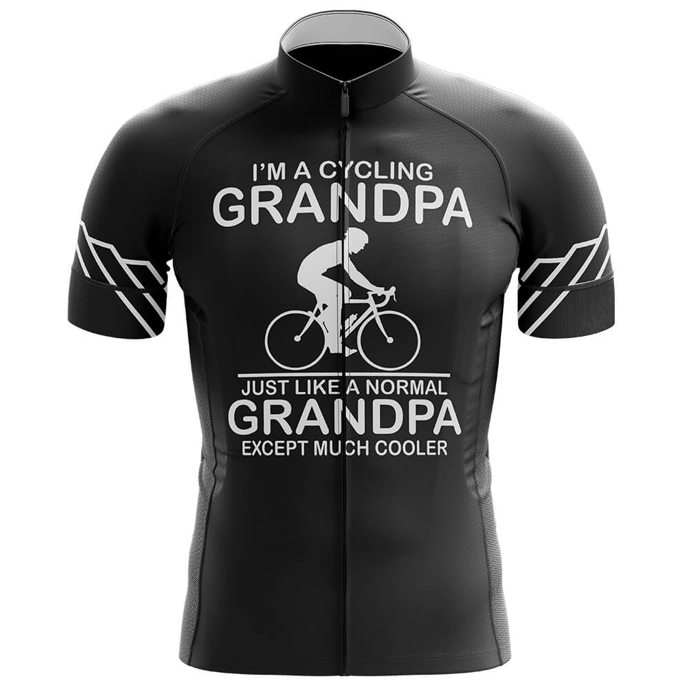 Grandpa Black Men's Short Sleeve Cycling Jersey-S-Global Cycling Gear