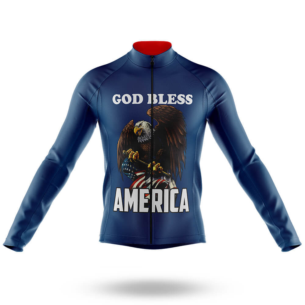 God Bless America - Men's Cycling Kit-Long Sleeve Jersey-Global Cycling Gear