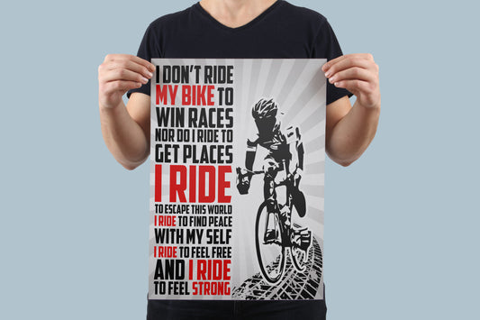 I Ride To Escape Poster-Global Cycling Gear