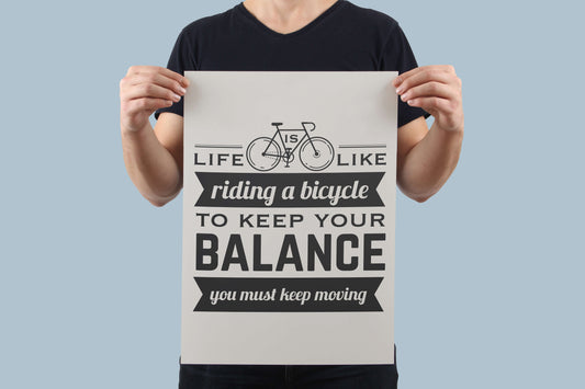 Life Is Like Riding A Bicycle Poster-16x24-Global Cycling Gear