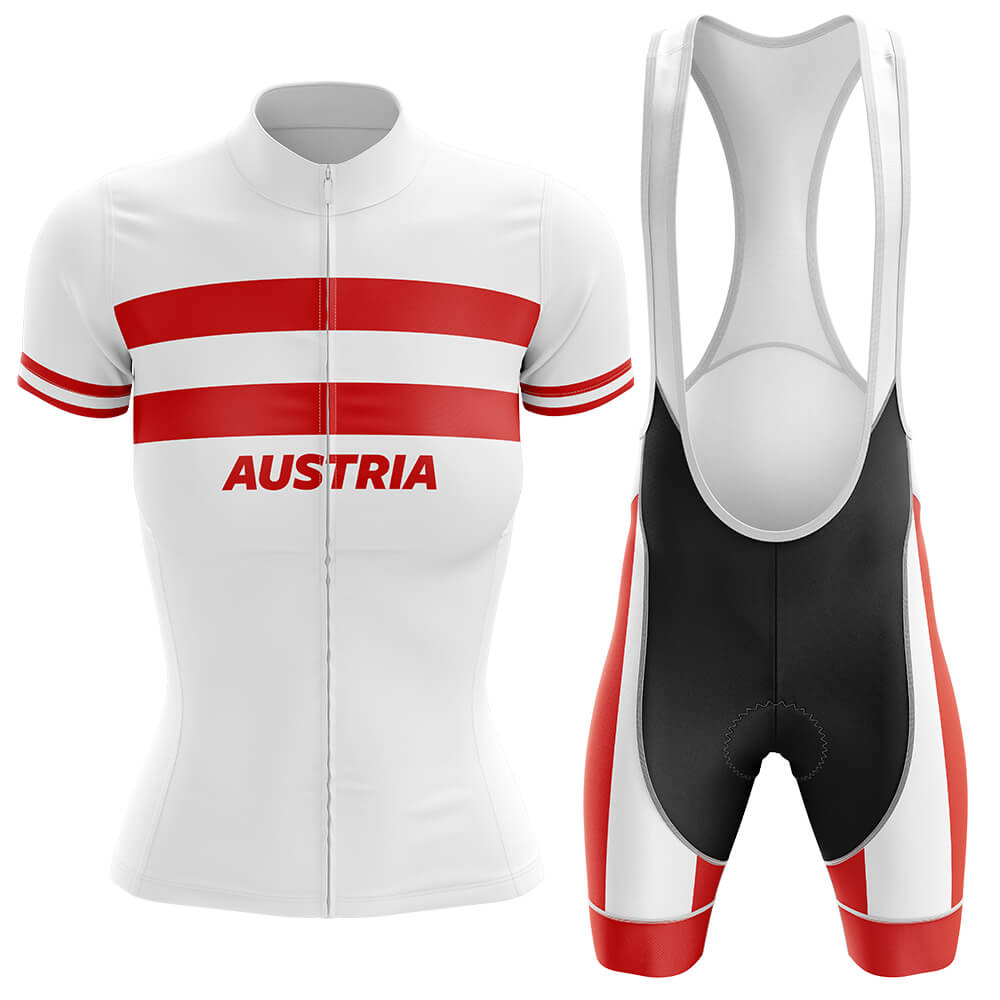 Austria - Women V4 - Cycling Kit-Jersey + Bib shorts-Global Cycling Gear