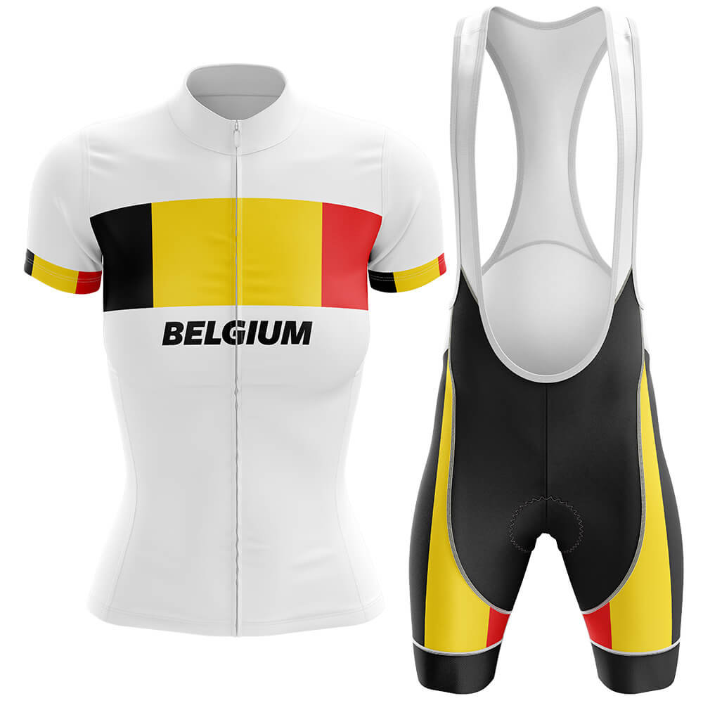 Belgium - Women V4 - Cycling Kit-Jersey + Bib shorts-Global Cycling Gear