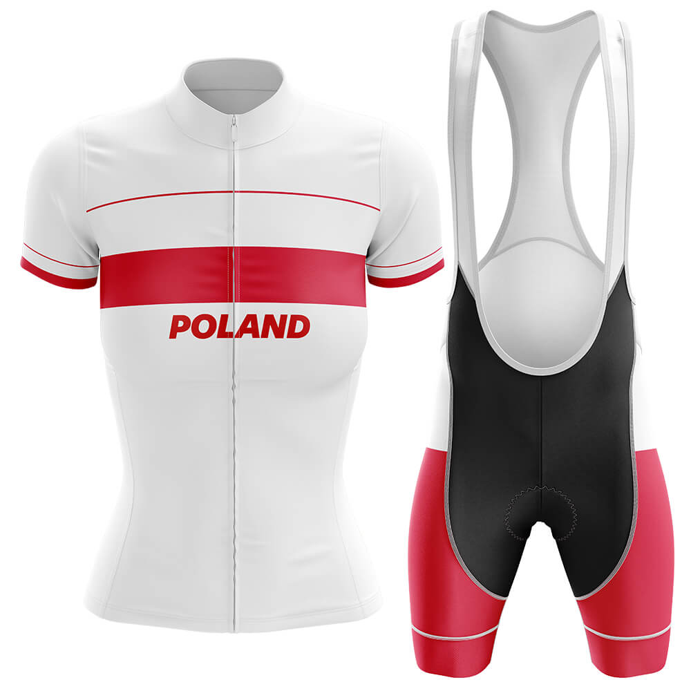 Poland - Women V4 - Cycling Kit-Jersey + Bib shorts-Global Cycling Gear