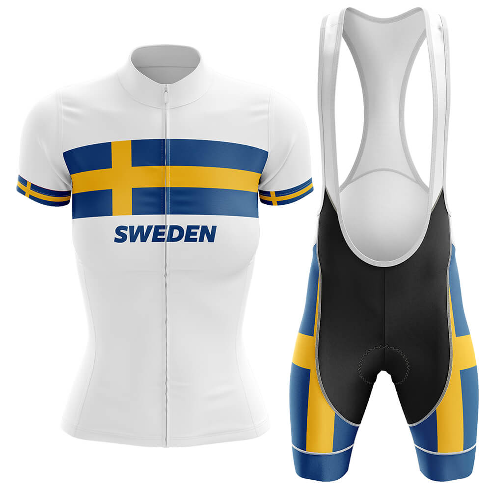 Sweden - Women V4 - Cycling Kit-Jersey + Bib shorts-Global Cycling Gear