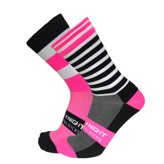 Pink Stripes Cycling Socks - Global Cycling Gear