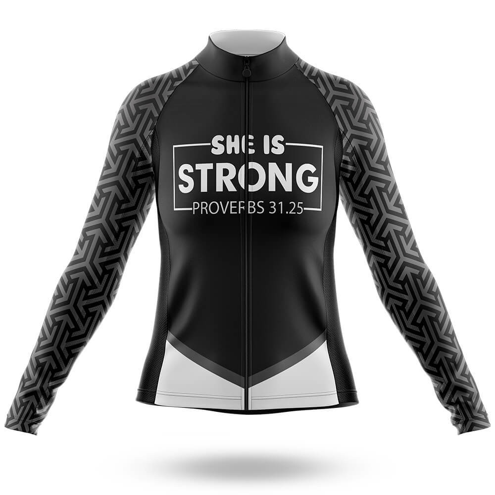 She Is Strong - Women - Cycling Kit-Long Sleeve Jersey-Global Cycling Gear
