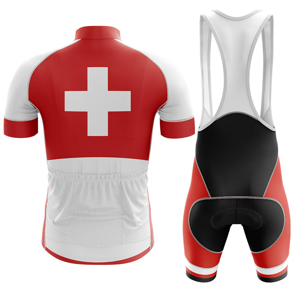 Switzerland Men's Cycling Kit-Jersey + Bibs-Global Cycling Gear
