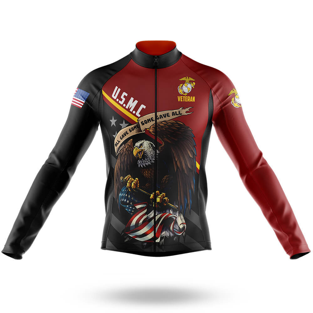 U.S Marine Corps Veteran - Men's Cycling Kit-Long Sleeve Jersey-Global Cycling Gear