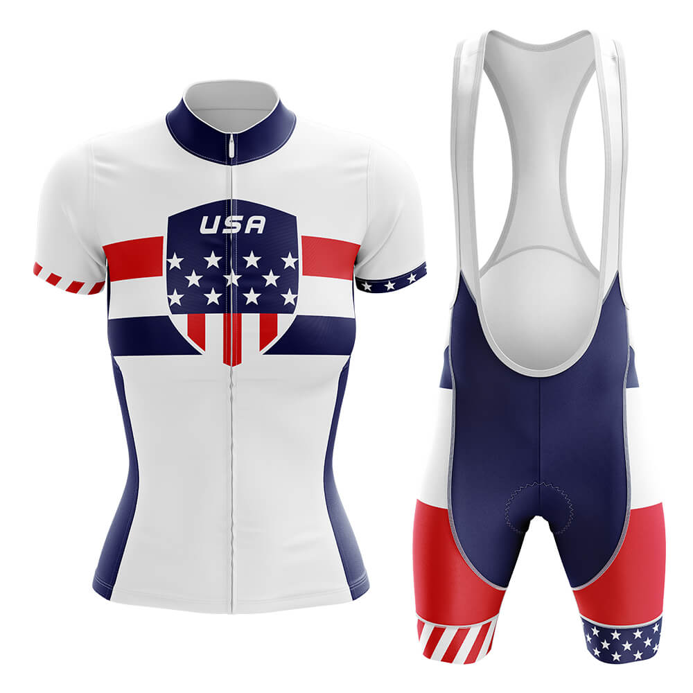 USA - Women V5 - Cycling Kit-Full Set-Global Cycling Gear