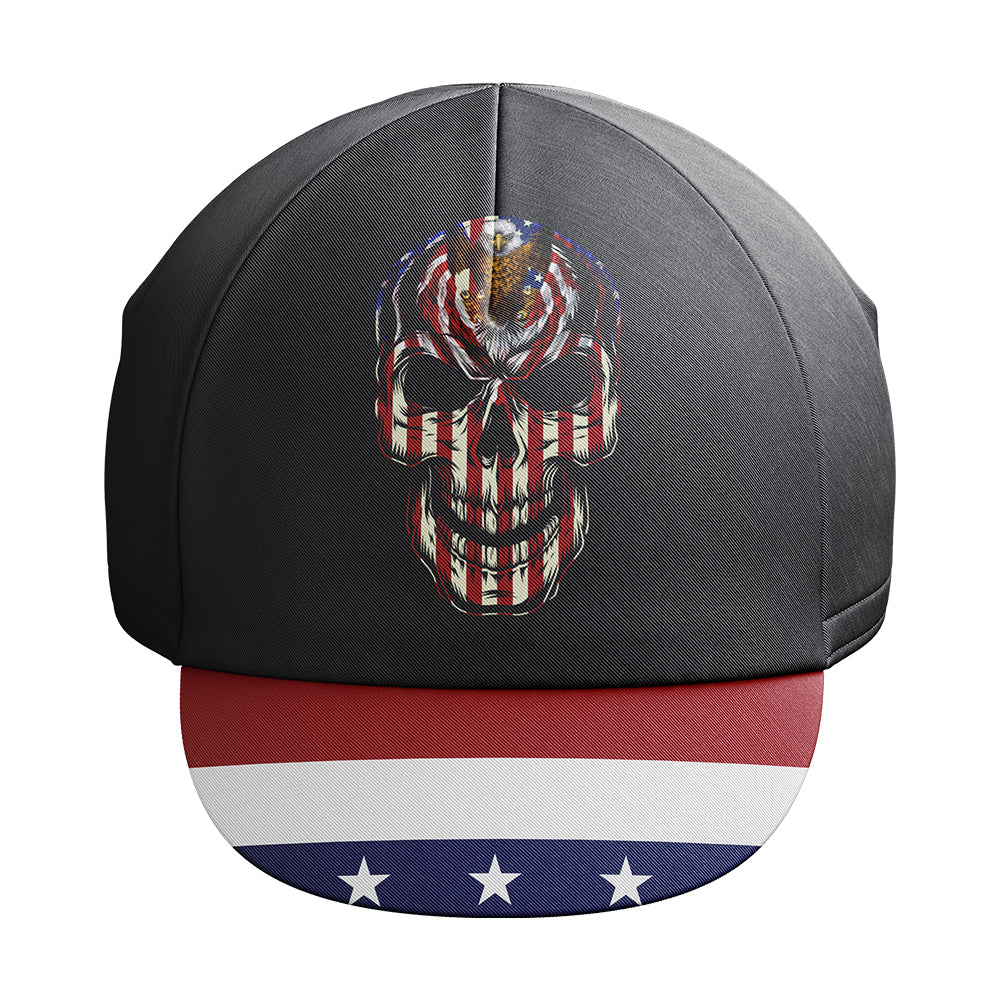 USA Flag Skull Cycling Cap-Global Cycling Gear