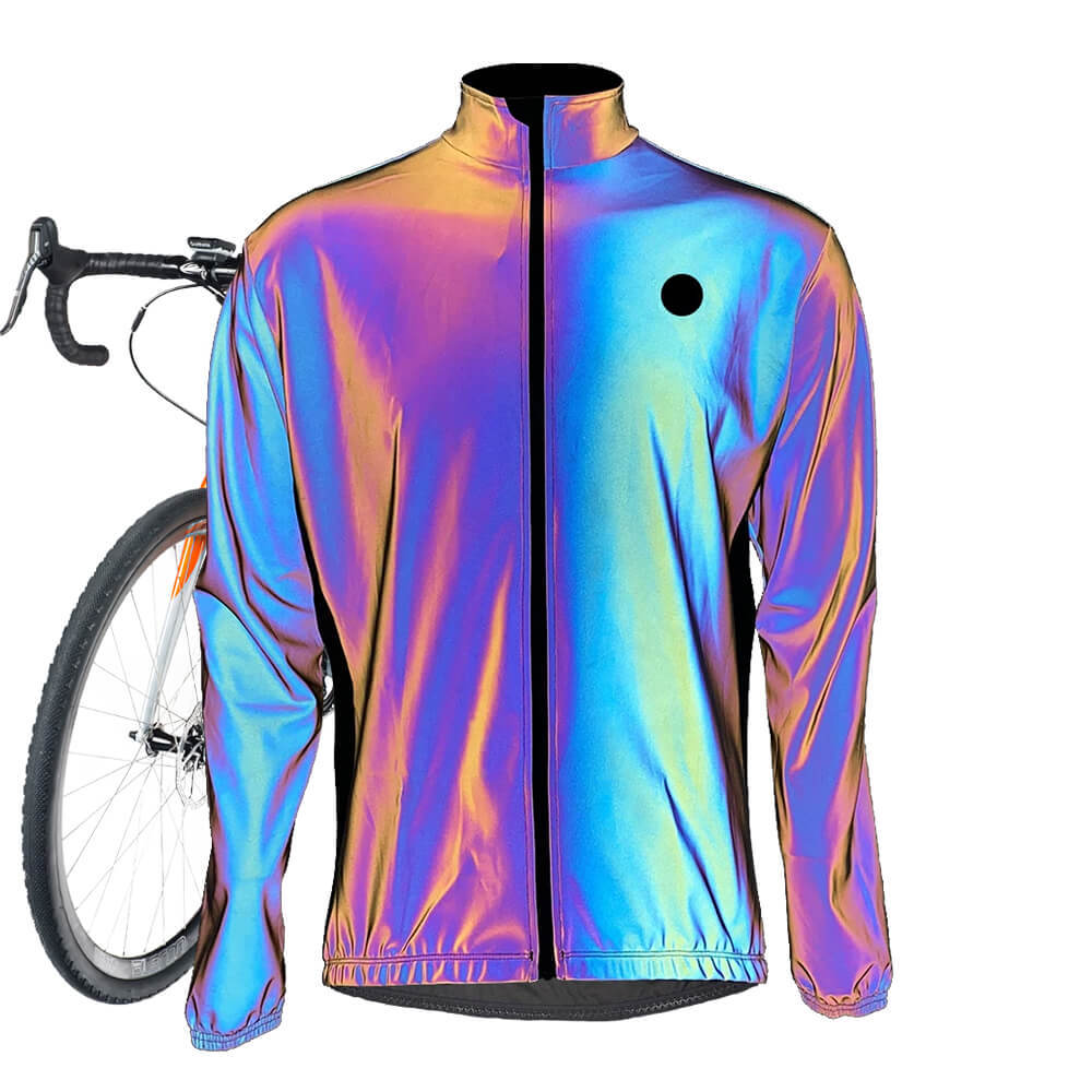 GCG Rainbow Reflective Waterproof Windproof Cycling Jacket For Men - Global Cycling Gear