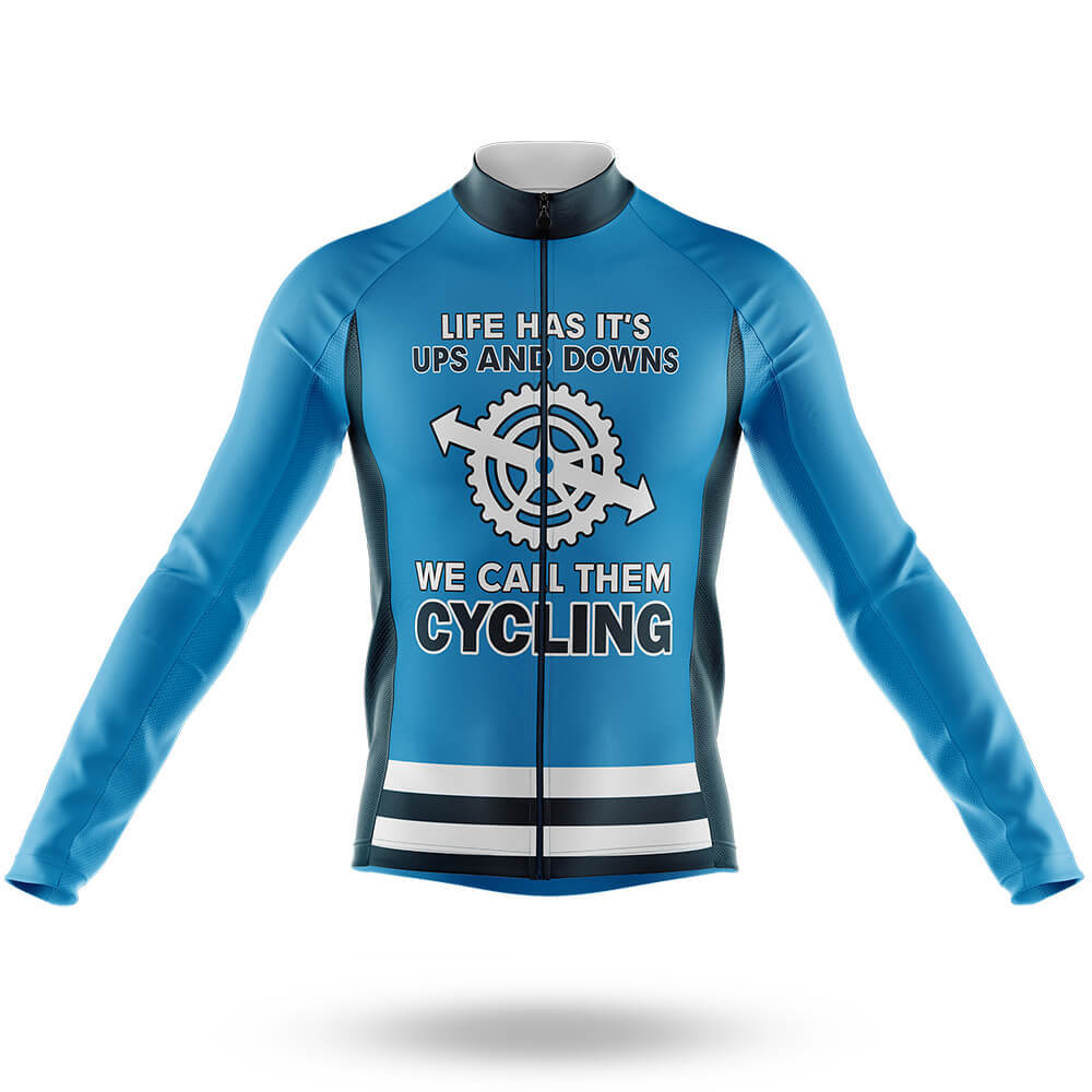 Ups And Downs - Men's Cycling Kit-Long Sleeve Jersey-Global Cycling Gear