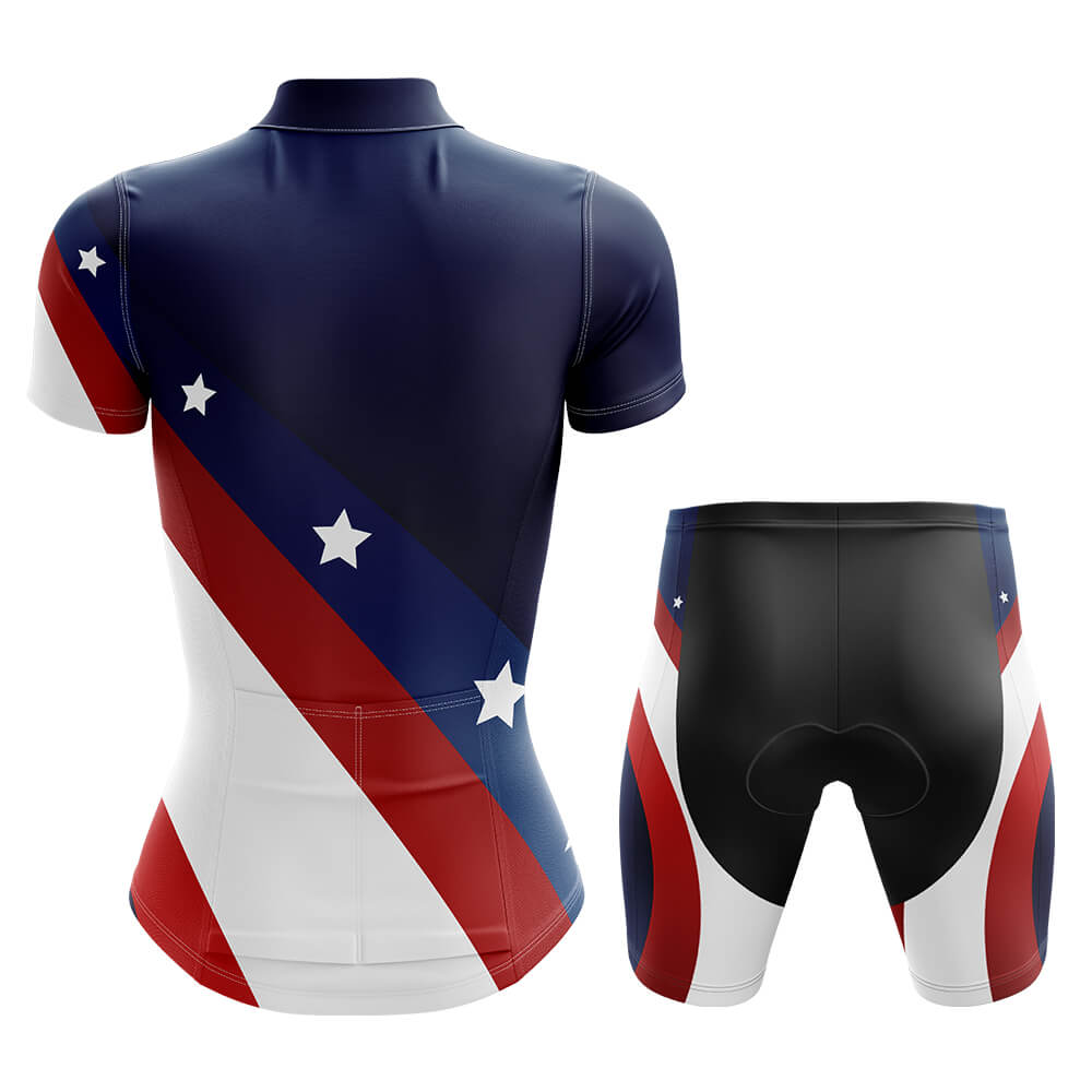 USA - Women V3 - Cycling Kit-Full Set-Global Cycling Gear