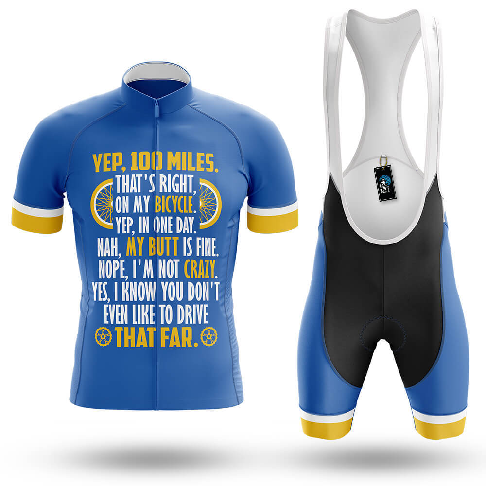 Yep! 100 Miles - Men's Cycling Kit-Full Set-Global Cycling Gear