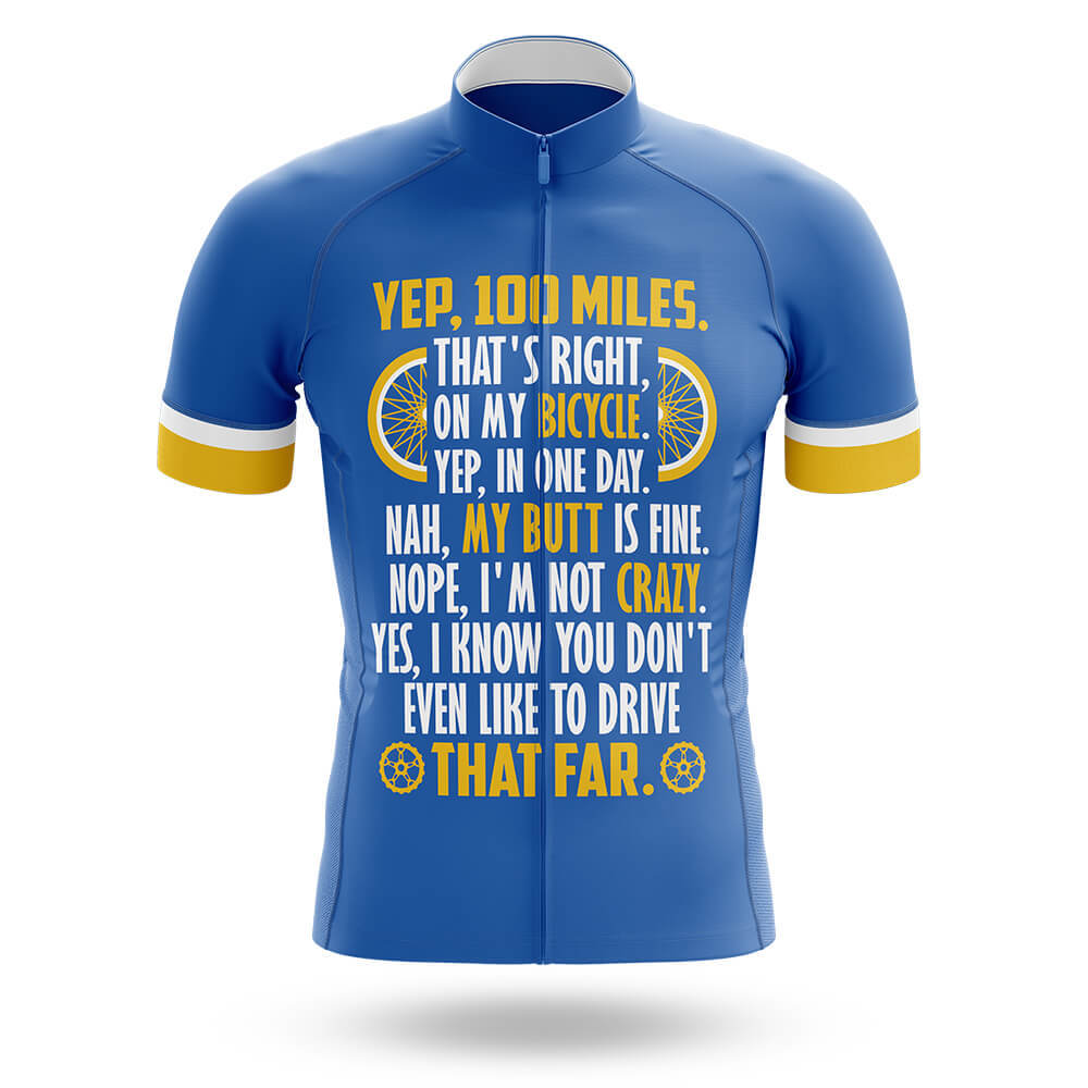 Yep! 100 Miles - Men's Cycling Kit-Jersey Only-Global Cycling Gear