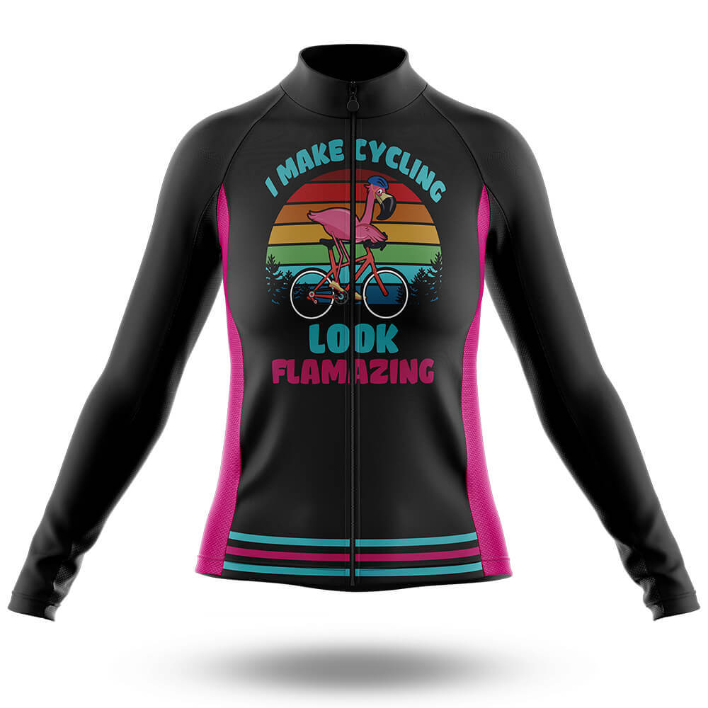 I Make Cycling Look Flamazing - Cycling Kit-Long Sleeve Jersey-Global Cycling Gear