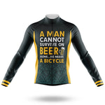 Beer & Bicycle - Men's Cycling Kit-Long Sleeve Jersey-Global Cycling Gear