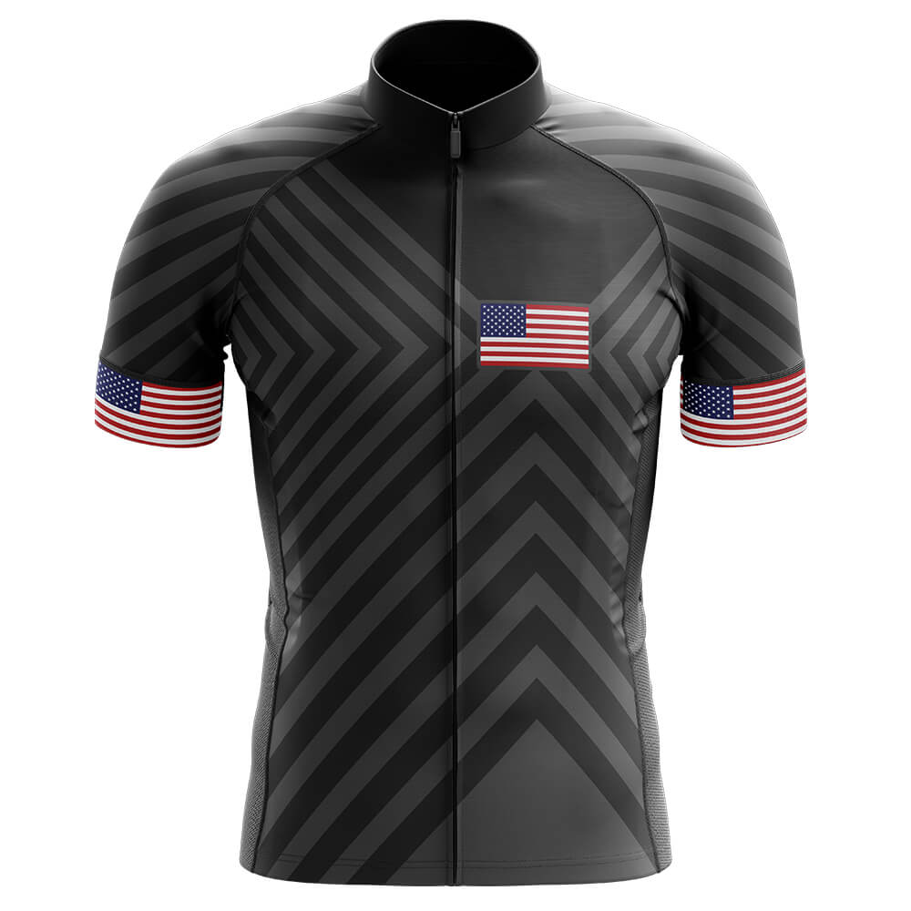 USA V13 - Black - Men's Cycling Kit-Jersey Only-Global Cycling Gear